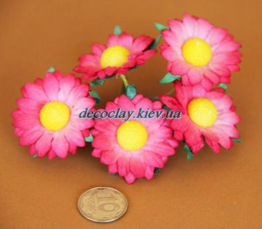 Хризантема красная  - 5шт в пучке ― Hobby-Land