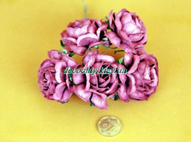 роза большая - 5 шт в 1 пучке, бордо ― Hobby-Land