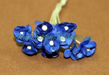 Декоративные цветы на проволке синие - 10шт в 1 пучке ― Hobby-Land
