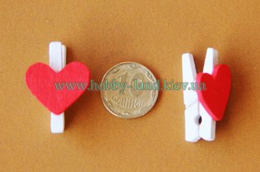 Прищепка с сердцем 5 шт в упаковке ― Hobby-Land
