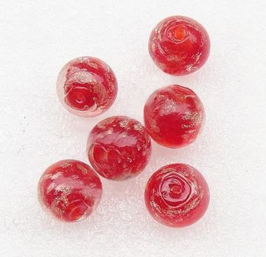 Бусины лэмпворк красные 12мм ― Hobby-Land