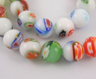 Бусины миллефиори круглые 10 мм ― Hobby-Land