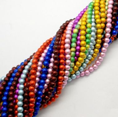 Бусины стеклянные 6 мм ― Hobby-Land