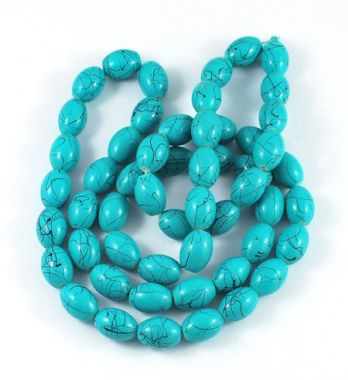 Бусины стеклянные бирюза 14 мм ― Hobby-Land