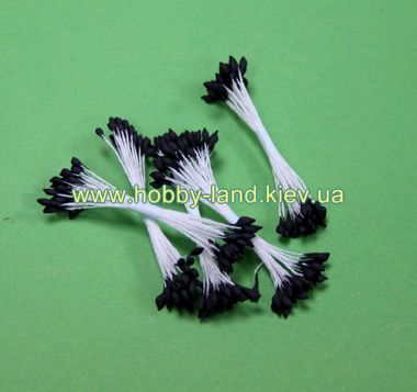 Черные остроконечные тычинки на белой нитке ― Hobby-Land