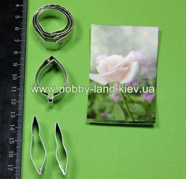 Каттер Роза S с листьями  (1 inch) ― Hobby-Land